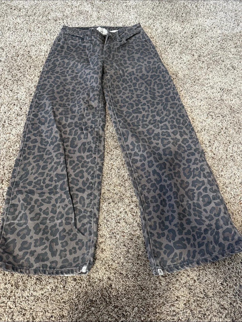 wild fable Black Leopard Print Wide Leg Jeans - Picture 1 of 4